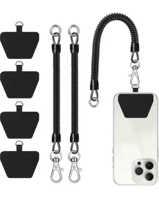Phone Back Sticker Anti-Loss Lanyard- Universal TPU Patch with Carabiner
