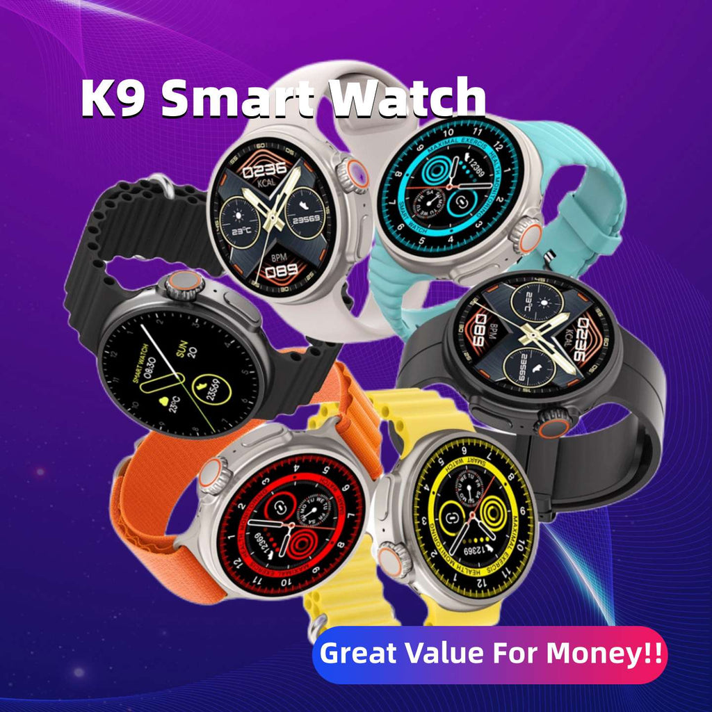 K9 Smart Watch 1.39" Round Screen – Wireless Charging, NFC, Alipay, Health & Fitness Tracker