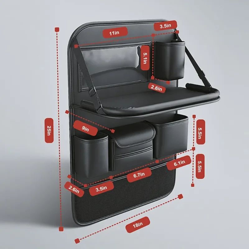 Car Back Seat Organizer with Foldable Tray Table