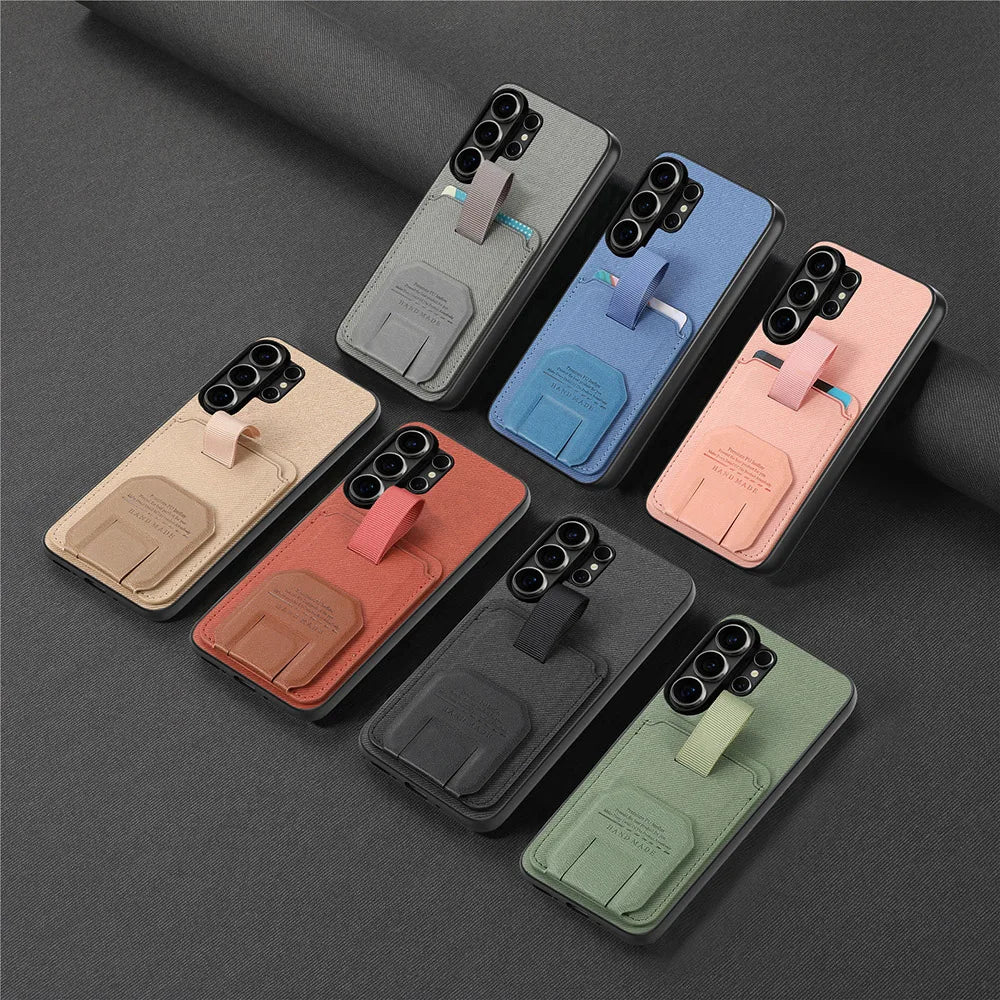Non-Slip Grip Case with Card Holder & Stand – Samsung Galaxy Series