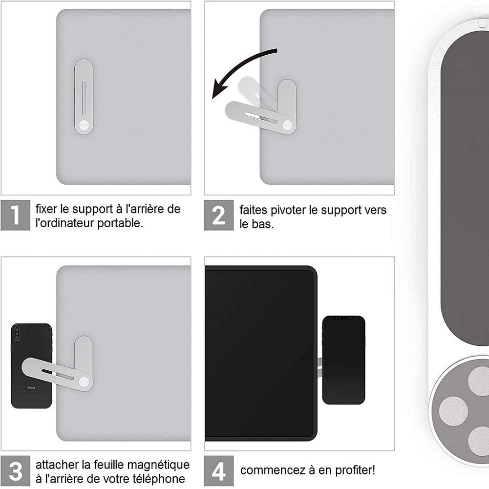 Adjustable Laptop & Tablet Side Mount Holder- Multi-Screen Bracket for Phone, iPad & Notebook