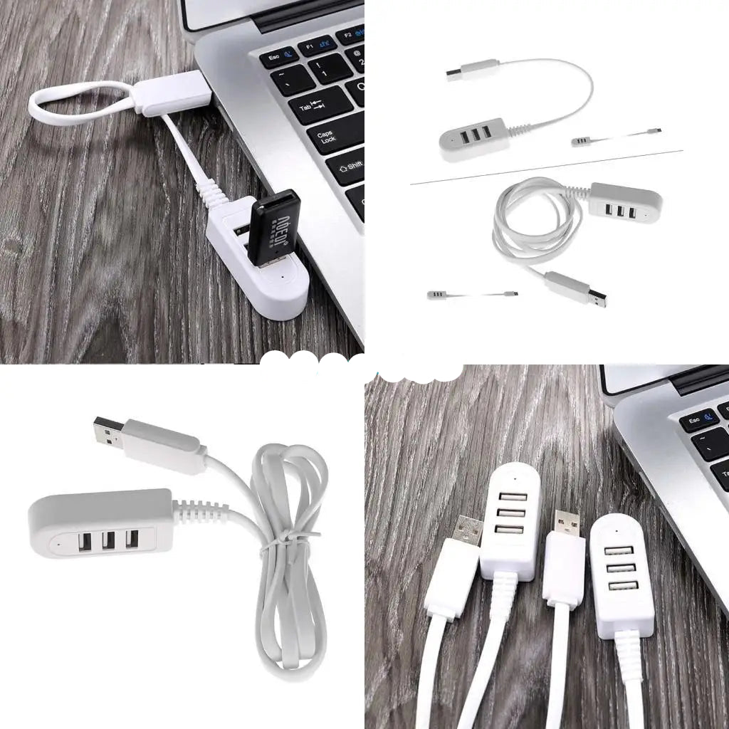 3-Port USB 2.0 Hub- Portable USB Splitter