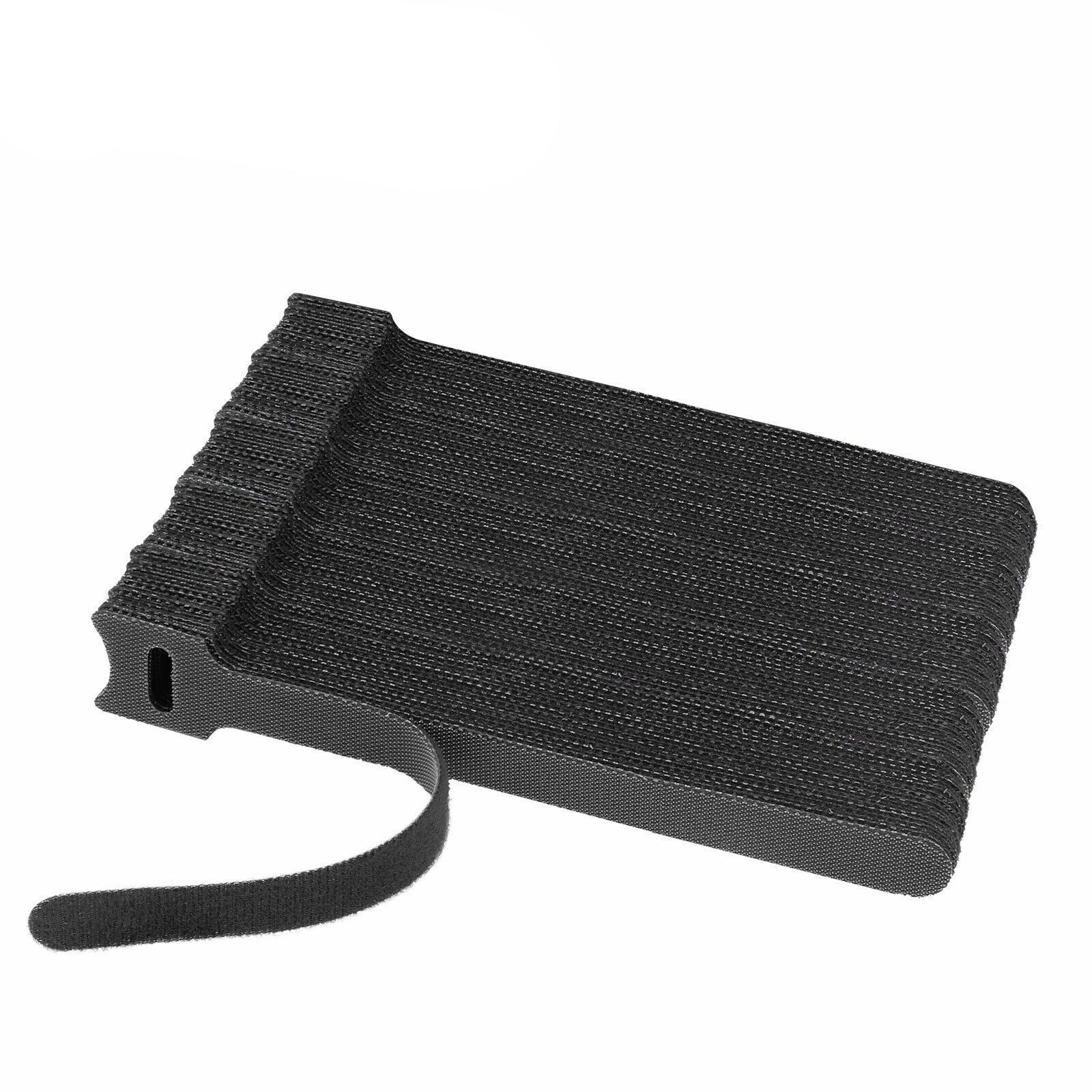 100PCS Reusable Velcro Cable Ties – Self-Adhesive Wire Management Straps (Black, 12×145mm)