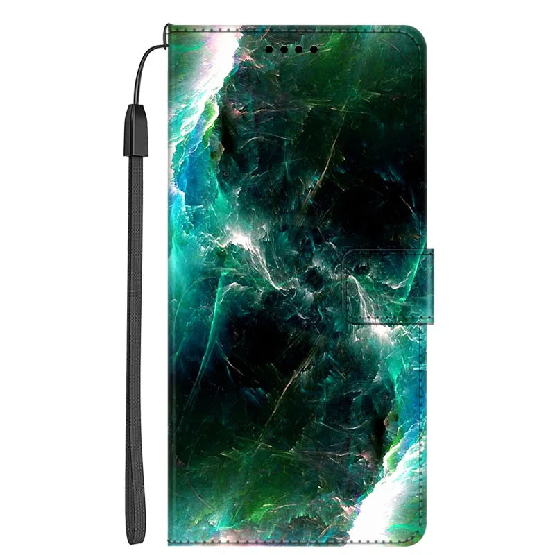 Marble Leather Wallet Flip Case- Google Pixel 7A & 7 Pro
