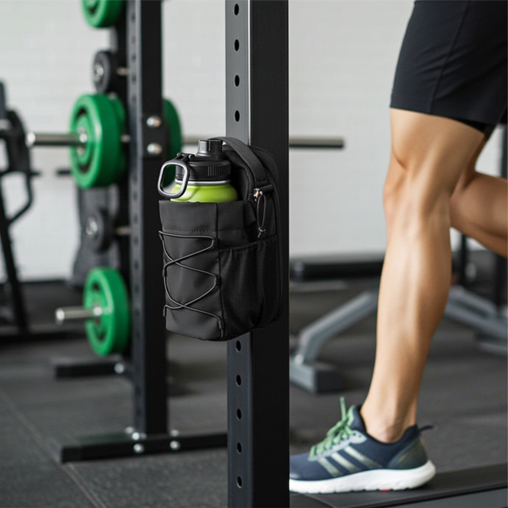 Fitness Magnetic Kettle Bag - Magnetic Gym Crossbody Sling with Water Bottle Holder for Men &amp; Women